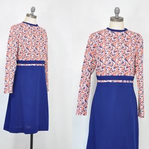 vintage dress | blue 1960s MOD retro dress